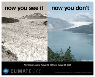 Glacier recession over 63 years in Alaska