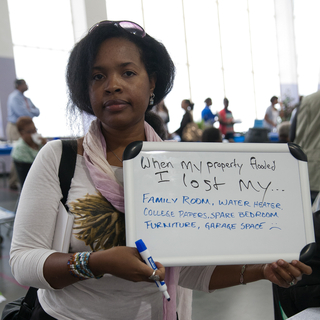 A participant in a “Gross Gathering” organized by the Center for Neighborhood Technology (CNT) in Chatham, a neighborhood on the south side of Chicago.